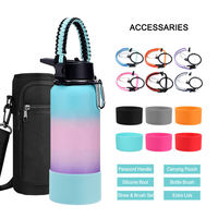 Bouteille d'eau isotherme à large ouverture en acier inoxydable 304, couvercles remplaçables, anti-fuite, pour camping, gym, sport, logo personnalisé
