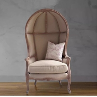 Chaise de salon rétro française Design de cage à oiseaux en coquille d'oeuf avec tissu Palace Princess Sun Style