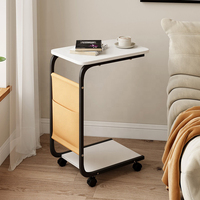 Table d'appoint pour ordinateur portable réglable en hauteur, pliable, en bois et métal, pour le salon, le bureau à domicile