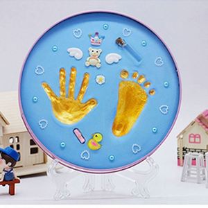Toysrunner Baby 3D Casting Kit Handprint and Footprint <b>Slime</b> Plastic Clay Multi-color Wooden Frame DIY Art Craft Kit - Product Image 1