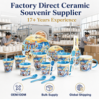Service de vaisselle en céramique et porcelaine, souvenirs touristiques de lieux emblématiques de la Grèce, pour cadeaux touristiques, personnalisable OEM ODM, vente en gros directe usine
