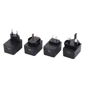 Interchangeable Plug 5v 1a Wall Charger 12v 1.5a 18w Usb Power Adapters For Cctv Camera