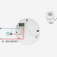 Capteur de mouvement d'occupation de plafond infrarouge à 360 degrés Commutateur de détecteur de mouvement PIR 220-240V avec distance de détection maximale de 6m