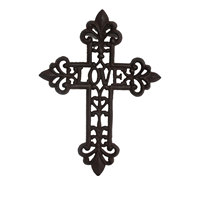 Vente en gros directe usine : Croix centrale moderne et durable en fonte, résistante aux intempéries et antirouille, imprimée en typographie sur métal