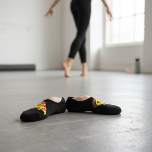 Pizza Patterned Black Non-Slip <b>Silicone</b> Ballet <b>Socks</b> for Outdoor Sports - Product Image 3