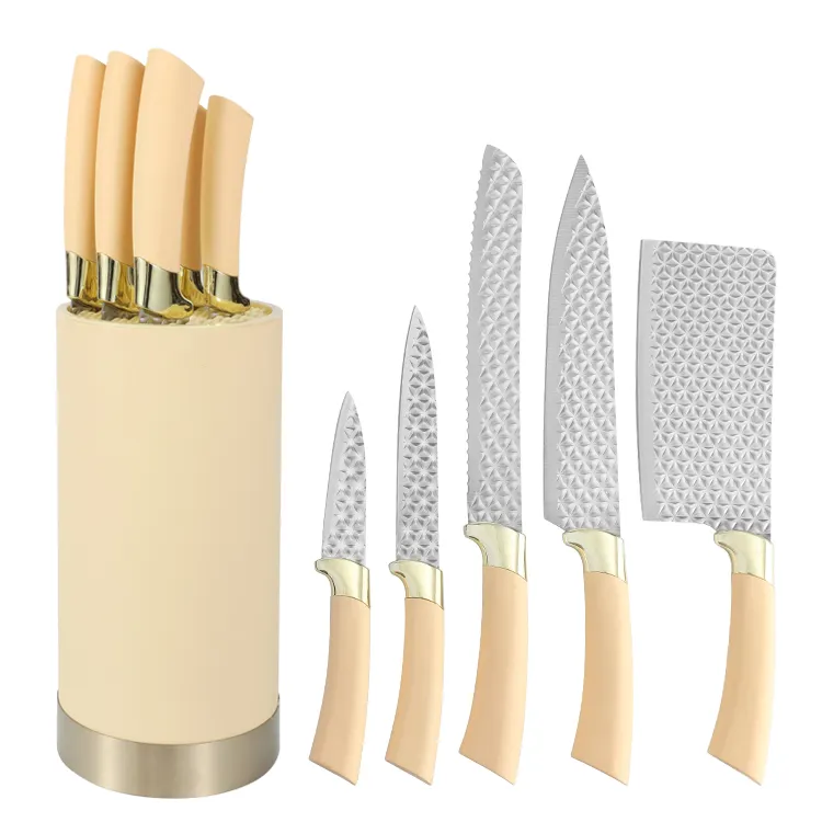 5cr15mov Set di coltelli da cucina per pane giapponese con lama in acciaio inossidabile con blocchi