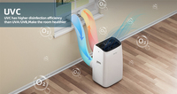 Climatiseur portable intelligent Wi-Fi avec fonction de purification d'air UV-C et verrouillage enfant, 9000 BTU, pour grandes pièces domestiques