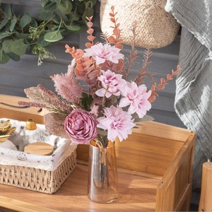 Bouquet de pivoines artificielles Laura, fleurs miniatures décoratives pour mariage, décoration murale pour la maison CF01352 - Product Image 1