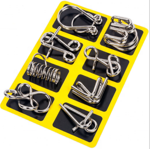 Giocattoli per bambini e adulti 8 pz/scatola Puzzle di logica <span class=keywords><strong>rompicapo</strong></span> in <span class=keywords><strong>metallo</strong></span> filo Puzzle - Product Image 3