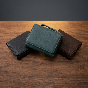 กระเป๋าใส่บัตรหนังแท้หนังกวางแบบพับสามตอนสำหรับทุกเพศ - Product Image 2