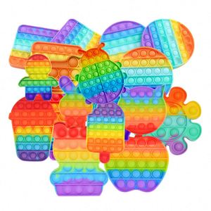 Nouveaux produits phares 2022 : Jouet simple arc-en-ciel Pop Push Bubble, populaire jouet anti-stress - Product Image 1