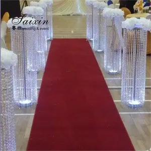 Gran oferta, decoración para eventos de boda, luz led, pilar de pasarela de cristal