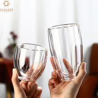 Verre à haute teneur en borosilicate résistant à la chaleur tasse de boisson froide tasse de thé au lait verre à double paroi transparent