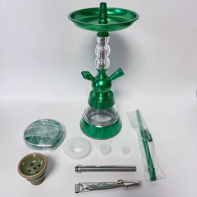 Aluminum Alloy Arabic Hookah Set with Multi-Color Accessories Electronic Portable Glass Hookah with Lacquer Technics