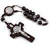 Pendentif chapelet en bois avec chaîne de perles, croix gravée, marron foncé, pour décoration de porte, voiture et maison, idéal comme cadeau - Product Image 2