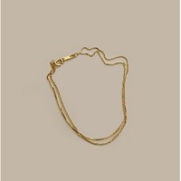 Bracelet personnalisé en argent sterling 925 à double rangée de chaînes serpent |   Usine OEM ODM, bijoux minimalistes plaqués or pour femmes, directement de l'usine