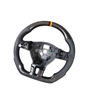 Volante Deportivo Personalizado de Cuero Semiperforado y Fibra de Carbono Forjada de 40MM para Volkswagen Golf 7R Jetta Mk6/Mk7/Mk8 <span class=keywords><strong>GTI</strong></span> <span class=keywords><strong>Polo</strong></span> - Product Image 3