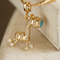 Pendentif en or 18 carats avec diamants naturels et émail, design unique petit cheval, bijoux pour fiançailles, mariage et fêtes