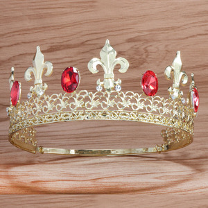 Fábrica personalizada <span class=keywords><strong>Príncipe</strong></span> boda tocado cristal corona Metal decorativo adulto Rey reina coronas - Product Image 5