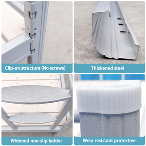 Literas de hierro y metal con logotipo personalizado, tamaño de color, sin pernos, diseño moderno, cama de acero con escalera para adultos, cama alta - Product Image 3