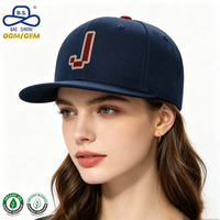 Gorra de Béisbol Estilo Snapback con Visera Plana y Logotipo Personalizado ODM OEM, Color Azul Marino, para Promoción de Marca