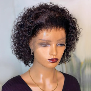 Brazilian Virgin Human Hair <strong>Pixie</strong> <strong>Curls</strong> <strong>Wigs</strong> Pre Plucked Lace Frontal <strong>Wig</strong> Short <strong>Pixie</strong> Cut Transparent Lace Front <strong>Wig</strong> - Product Image 1