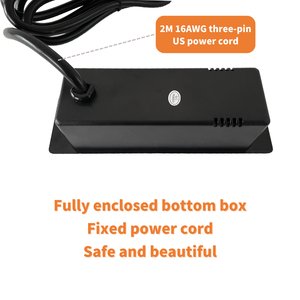 Lõm Máy tính để bàn Ổ cắm điện dải với USB 10 Wát Trạm Sạc không dây với 2 ổ cắm + 2 USB đồ nội thất Ổ cắm điện dải - Product Image 6