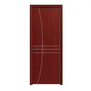 Çin yatak odası giriş basit tasarım kapılar ahşap Modern ev için Wpc Pvc masif ahşap kapı