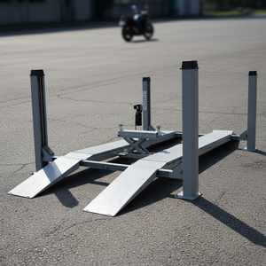 Antool Pont élévateur automobile à quatre poteaux, bras asymétrique, capacité 4500 kg/5T, verrou de sécurité, vérin hydraulique simple, pour voitures et motos, 1,8m-<span class=keywords><strong>2m</strong></span>, 10 - Product Image 3