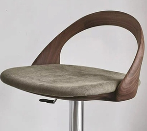 Silla de Barra Alta de Cuero Moderna de Lujo Escandinavo con Base de Acero Inoxidable para <span class=keywords><strong>Bar</strong></span> en Casa y Comedor - Product Image 5