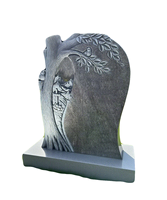 Monument funéraire moderne de style européen en granit noir poli et taillé à la main, motif arbre, haute qualité, pour tombes et monuments commémoratifs