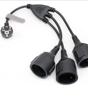 ปลั๊กยุโรปแบบ Y แยก 3 ช่อง 16A หัวต่อ CEE ตัวผู้ IEC ตัวเมีย สายต่อพ่วง PVC ชนิด SJTOW - Product Image 1