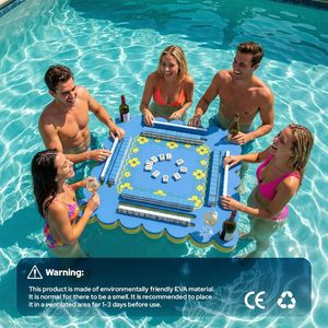 Table <span class=keywords><strong>de</strong></span> Mahjong flottante pour piscine, plateau pour <span class=keywords><strong>jeux</strong></span> <span class=keywords><strong>de</strong></span> <span class=keywords><strong>cartes</strong></span>, Mahjong, Poker, Scrabble, Dominos, Fournitures pour fêtes estivales à la plage - Product Image 6