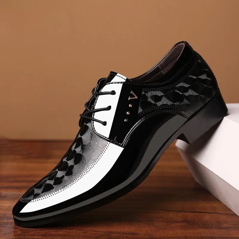 Wholesale Hot Sale Adult Lightweight Leather Shoes Black Business Casual Shoes Men's Leather Formal Wear and Oxford Shoes