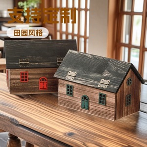 Caja de pañuelos de escritorio con forma de casa hecha a mano, accesorios verdes multiusos para decoración del hogar y la oficina - Product Image 5