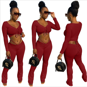 ชุดวอร์ม2ชิ้นสำหรับผู้หญิงเสื้อครอปใส่ออกกำลังกาย - Product Image 6