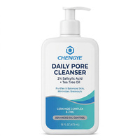 Nettoyant Visage Anti-Acné Non Irritant Absorbant l'Excès de Sébum pour Peaux Grasses à l'Acide Salicylique Prévention des Éruptions Rafraîchissant