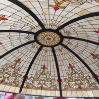 Plafond en verre teinté, toit, fenêtre, mosaïque faite à la main, plafond en verre teinté, Art décoratif, lucarne en verre teinté