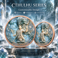 Pièce commémorative en cuivre fin 999 de 1 oz, Médaille Nyarlathotep, Art 3D en relief, effet UV, motif Chaos rampant, style proof.