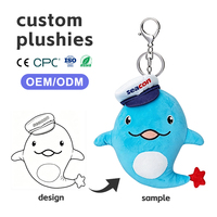 Llavero de Peluche Personalizado de Algodón con Forma de Delfín, Mini Peluche de Tiburón, Colgante para Mochila Escolar, Llavero de Peluche para Estudiantes