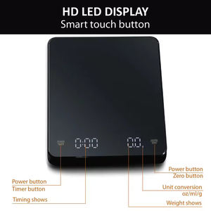 뜨거운 판매 주방 식품 저울 블랙 미니 커피 저울 타이머 디지털 전자 드립 커피 저울 - Product Image 6