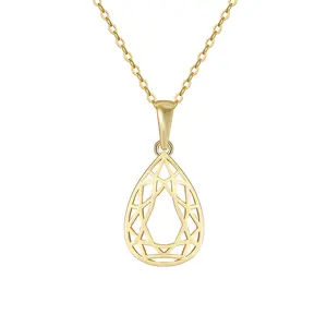 RINNTIN SAPN36 Großhandel feiner Schmuck Gold Anhänger Netz gewebt hohl runde Form 925 Sterlingsilber Halskette Schmuck für Damen