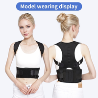 Support dorsal universel noir pour correction de posture, idéal pour le bureau, l'entraînement et le fitness, en néoprène