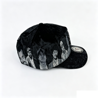 Topi Chucky Original Grosir Terlaris di Meksiko, Topi Snapback Beludru Hitam 5 Panel Bordir Chucky Gorras