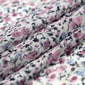 Ready stock women kids texture pure color plain dyed midi dress jacquard dobby 100% cotton crepe fabric