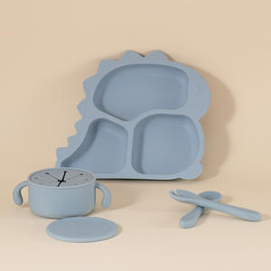 Vaisselle pour enfants anti-chute, ensemble de bols dinosaures pour bébés, fabricant OEM, conception personnalisée, articles de sevrage pour bébés - Product Image 4