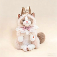 Sac à dos en peluche chat Ragdoll réaliste avec bretelles réglables, le cadeau d'anniversaire mignon ultime pour filles et amies, fournisseur pour fêtes