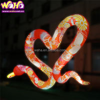 Serpent Géant Lumineux Imprimé en 3D pour le Nouvel An Chinois, Décoration de Porte Animatronique Gonflable à Distance, Publicitaire, Certifié CE, 16 Couleurs
