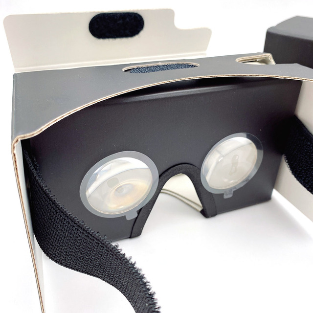 2021 Custom Design Logo Print Vr Virtual Reality 3D Biconvex Glasses 2.0 Box V2 Google Cardboard With Headstrap