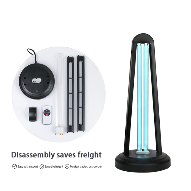Detachable UVC Disinfection Lamp 38W/55W, Portable Sterilizer for Home, Office, Lab, School